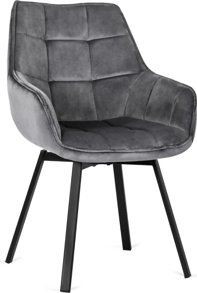 Szürke Bársony Forgó ÉtkezőszékLUNA