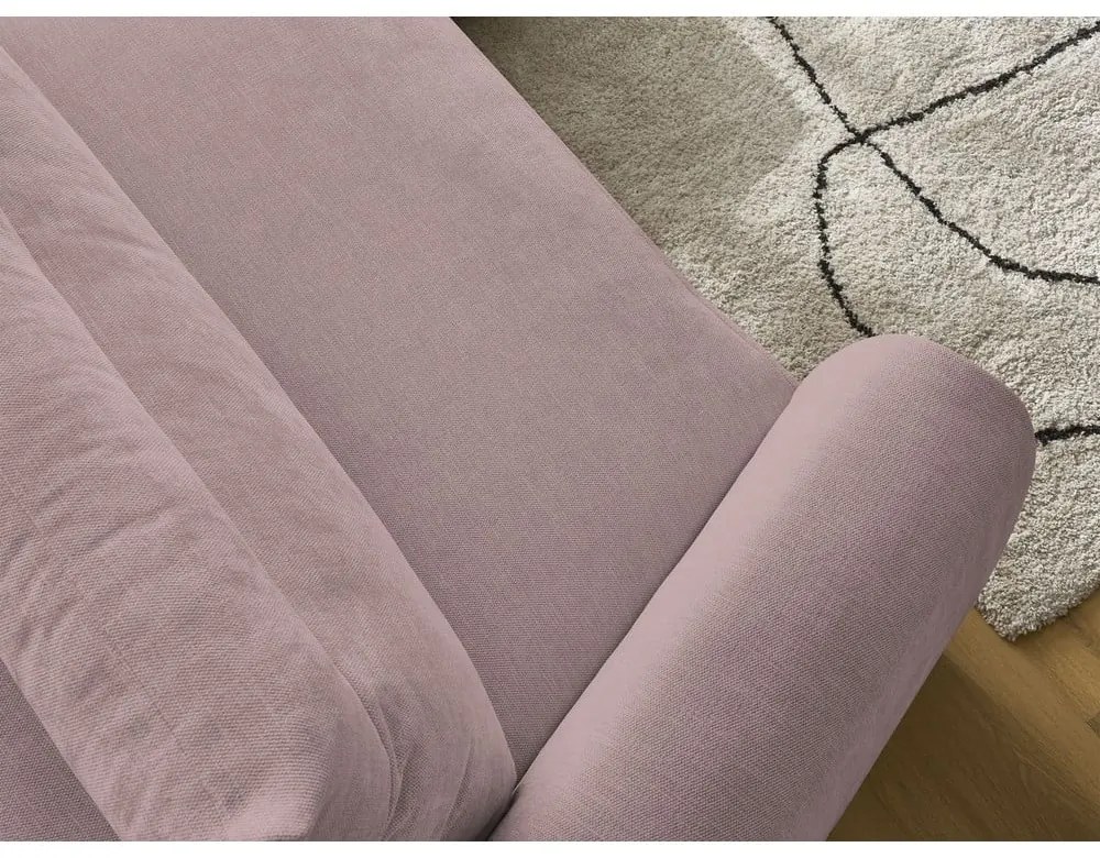 Világos rózsaszín sarokkanapé Aden – Bobochic Paris