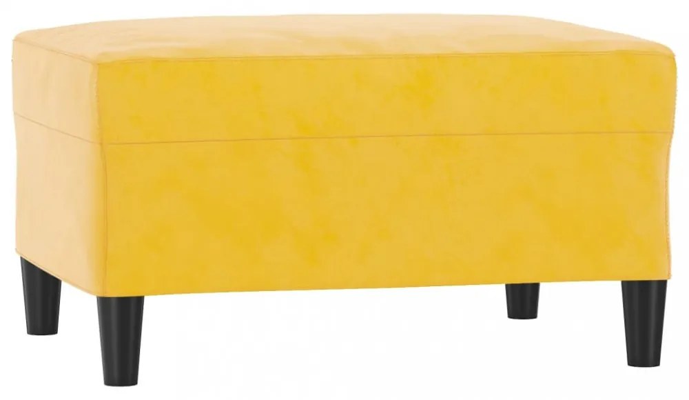 sárga bársony lábzsámoly 70x55x41 cm