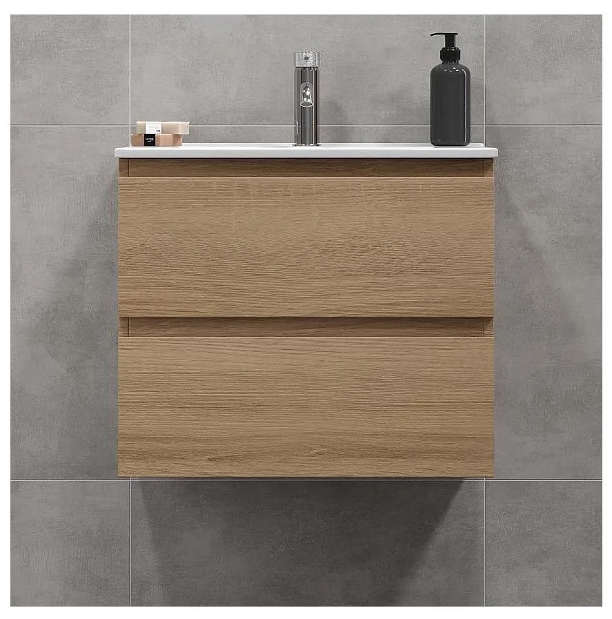 KENWOOD 61 cm-es mosdószekrény mosdóval, tölgy