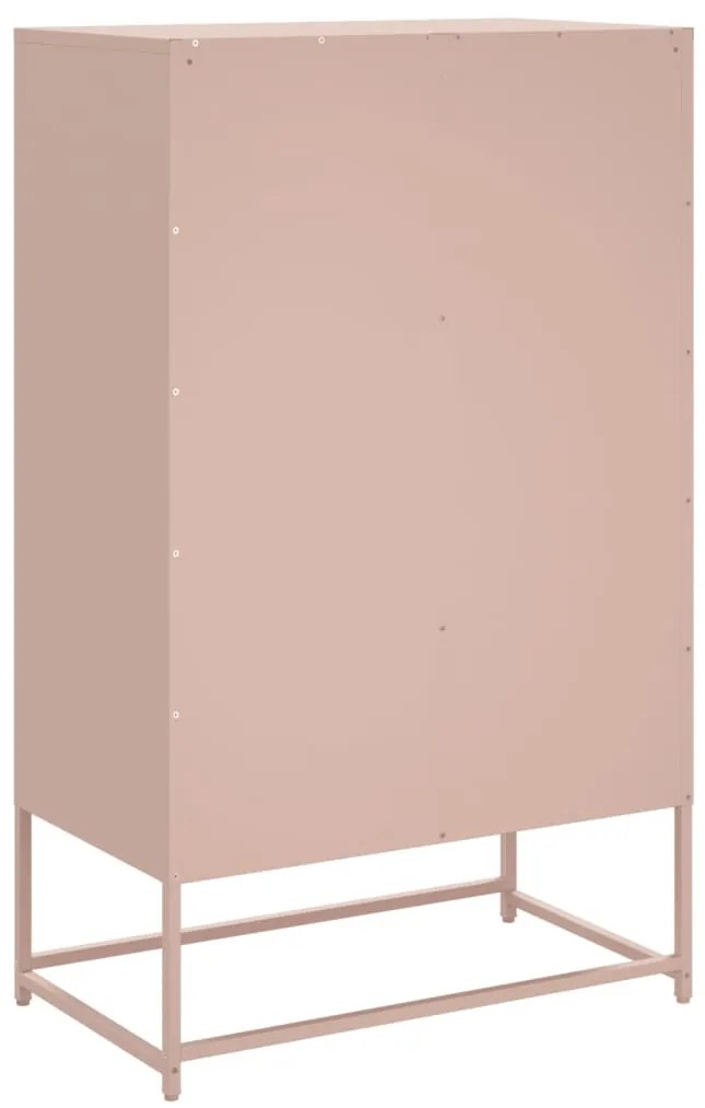 rózsaszín acél magasszekrény 68x39x111,5 cm