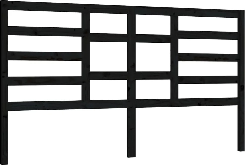 vidaXL fekete tömör fenyőfa ágyfejtámla 206 x 4 x 104 cm