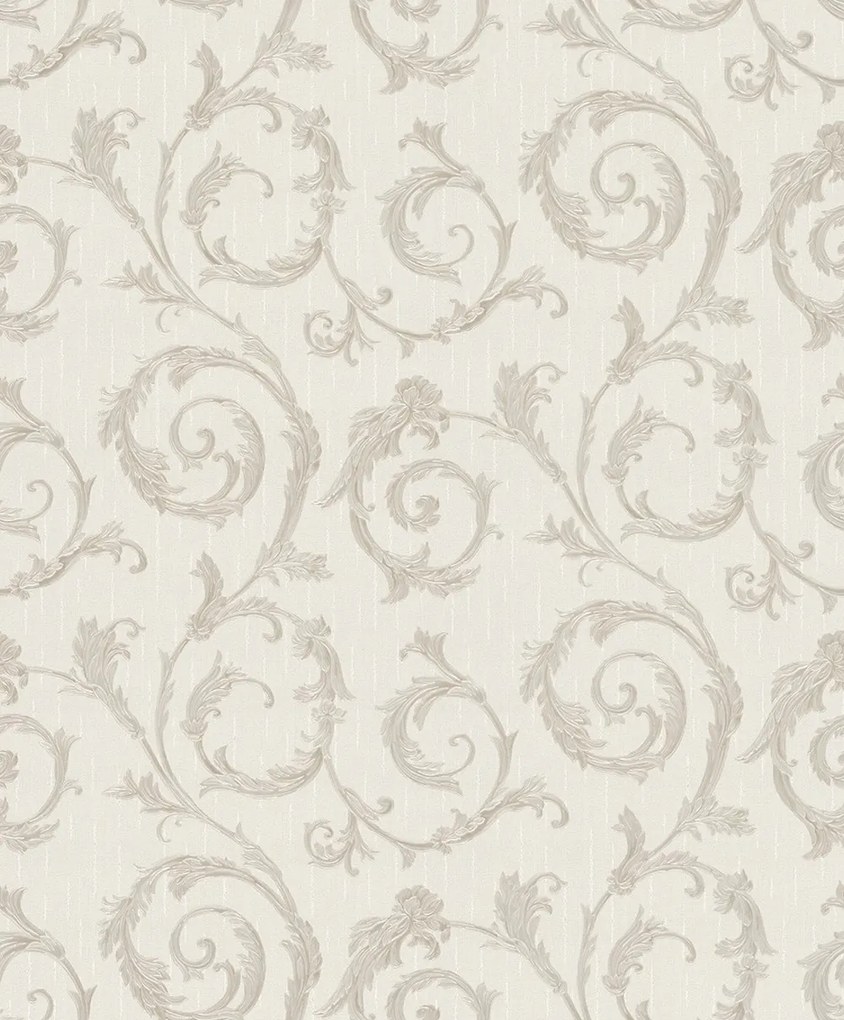 Bézs Vinil Tapéta Fizelinen, Növényi Díszítéssel