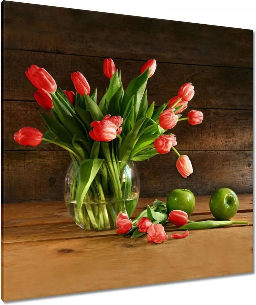 Vászonkép 90x90 Vörös tulipánok