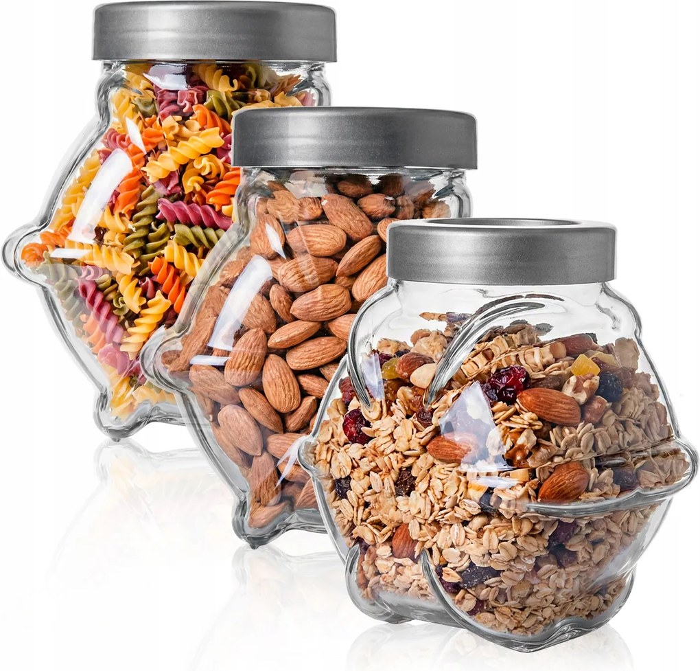 3x Ikea 1,7 L-es ételtároló tartály Granola Kávétartály