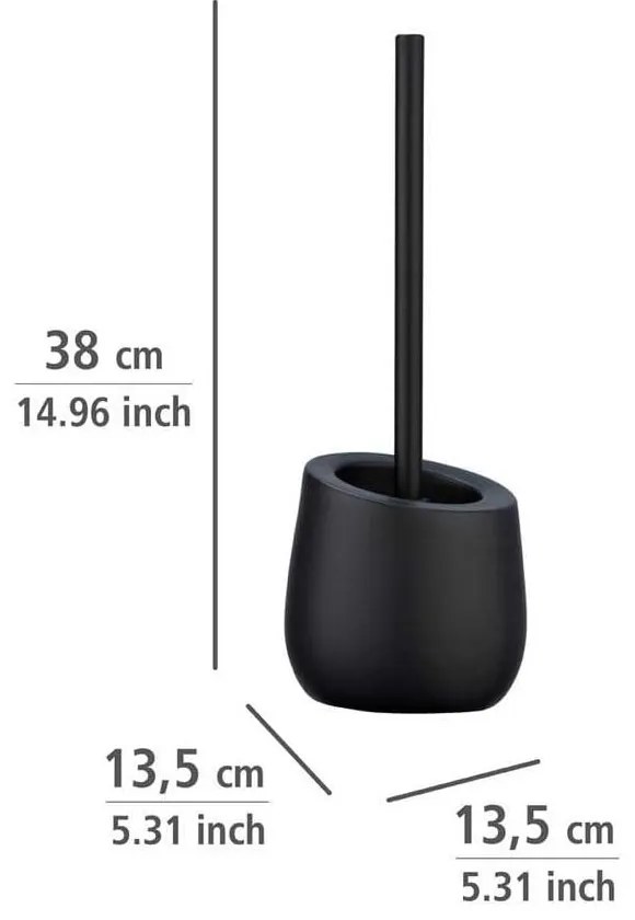 Matt fekete kerámia WC-kefe Badi – Wenko