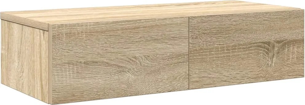 vidaXL Falipolc fiókokkal sonoma tölgy 60x26,5x15 cm műszaki fa