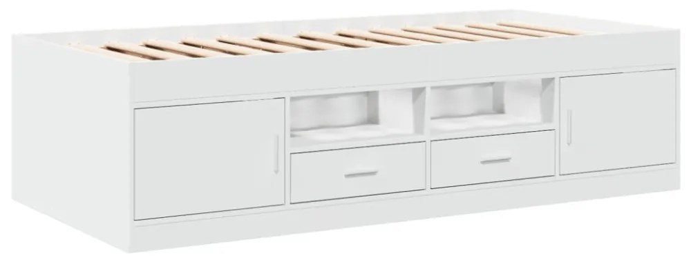 fehér kanapéágy fiókkal matrac nélkül 90x200 cm