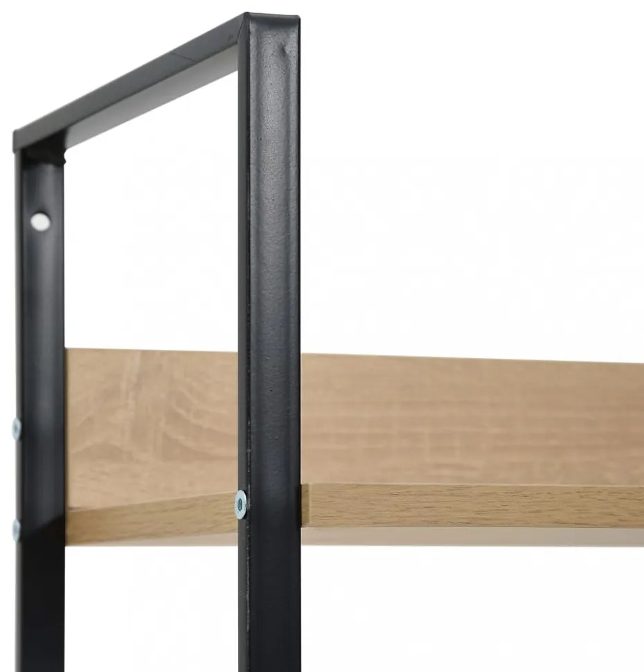 4 szintes tölgyszínű szerelt fa könyvespolc 60x27,6x124,5 cm