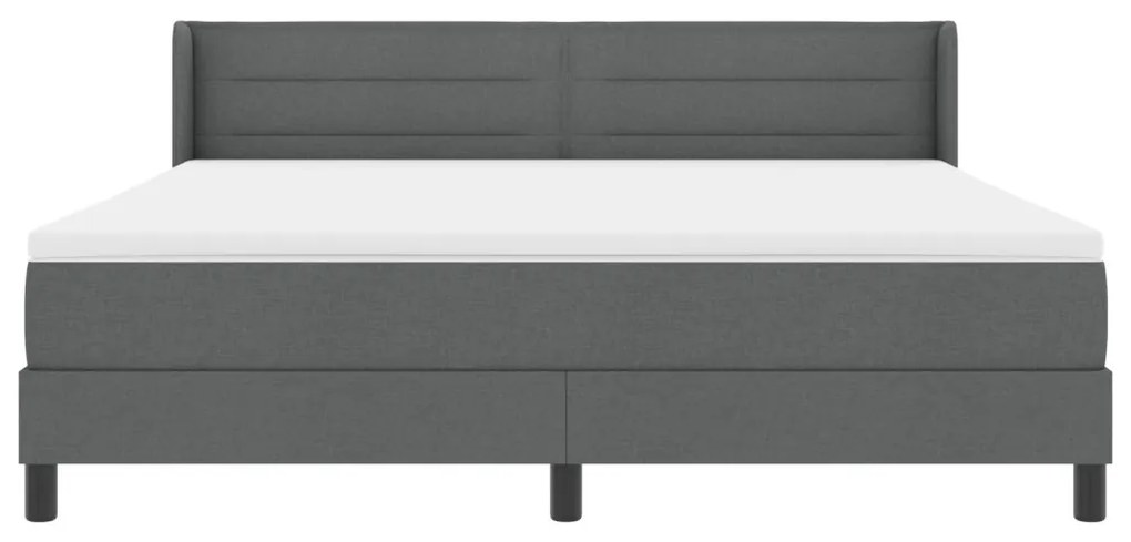 Boxspring ágy matraccal, sötétszürke, 180 x 200 cm, szövet.