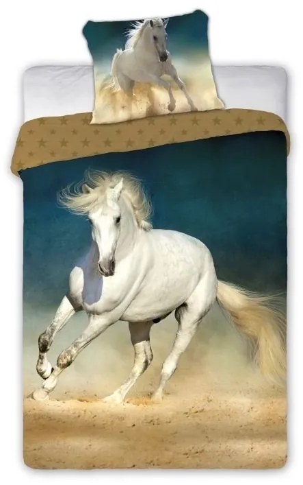 FARO Fehér ló ágyneműhuzat 140 x 200 cm + 70 x 90 cm