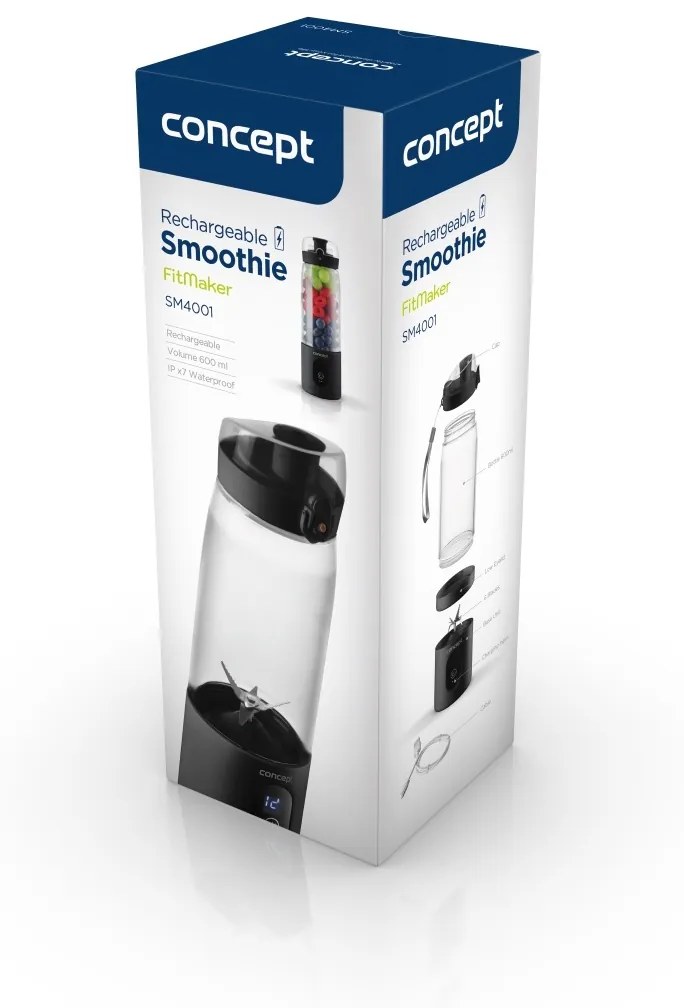 Concept SM4001 újratölthető Smoothie FitMaker, fekete