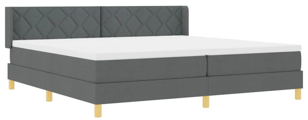Boxspring ágy matraccal - Sötétszürke 200 x 200 cm - Textil