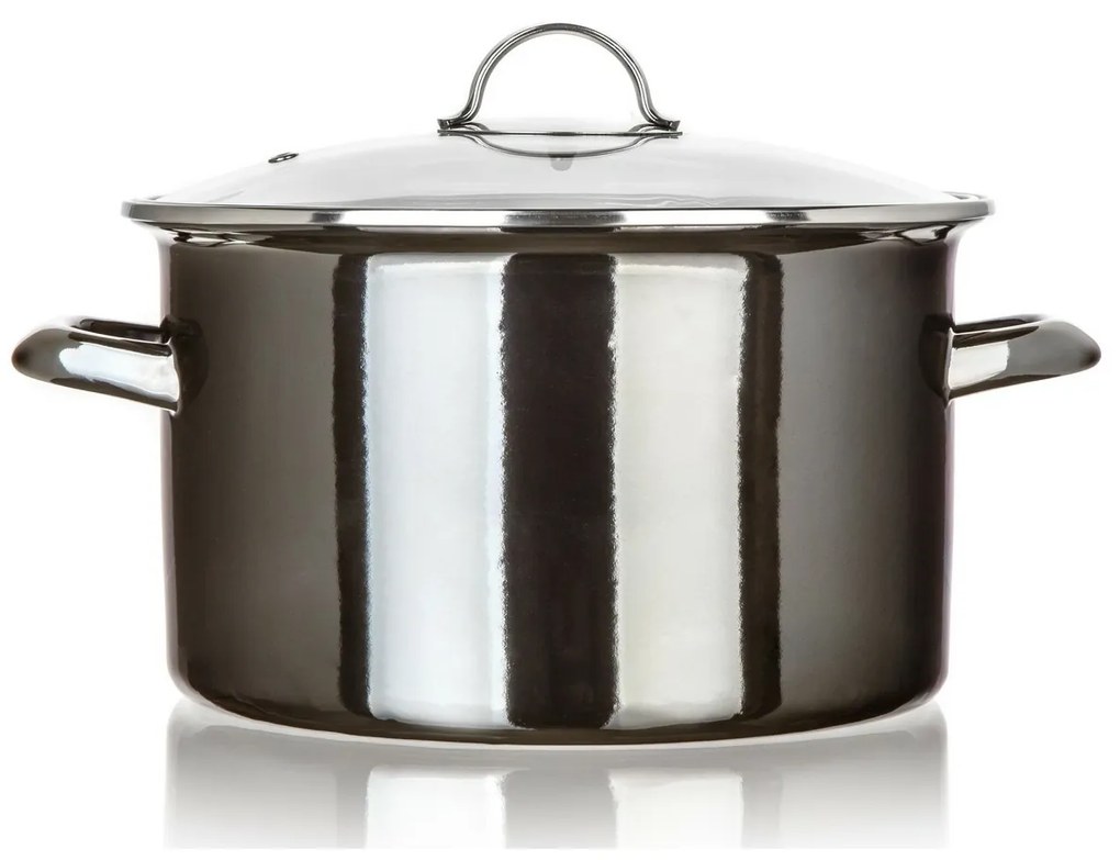 Banquet METALLIC Black 26 cm-es zománcozott fazék,6 l, fedővel, 26 cm