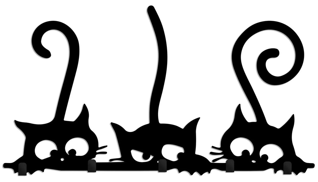 Fali Dekoráció - Fém fali akasztó, Hidden Cats