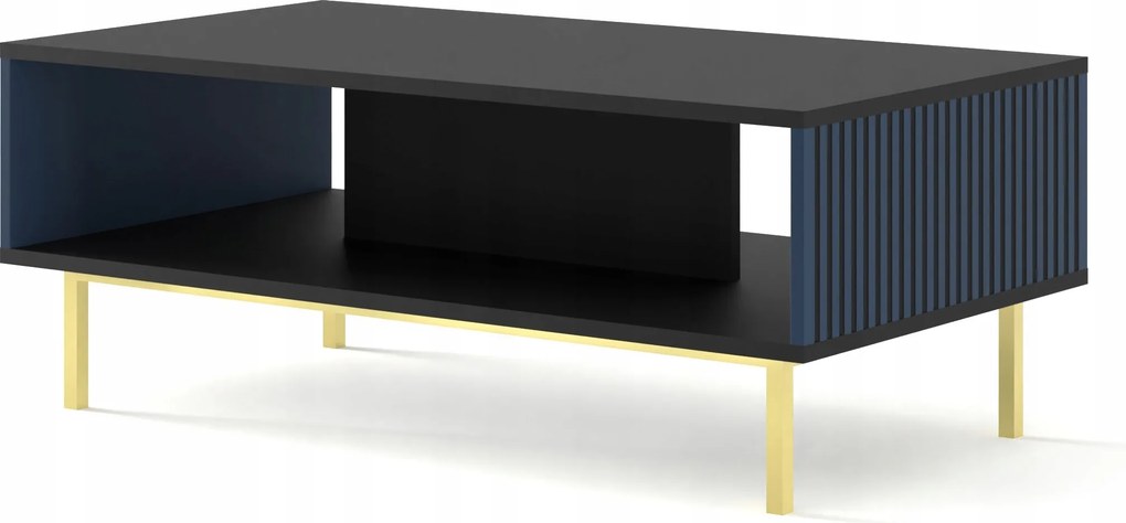 Dohányzóasztal Ravenna A 90x60 fekete sötétkék fém keret