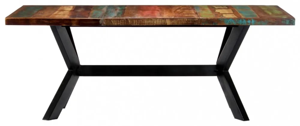 tömör újrahasznosított fa étkezőasztal 200 x 100 x 75 cm