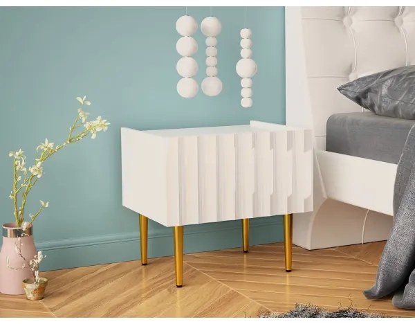 Éjjeliszekrény ARCOS 46x50 cm fehér/arany