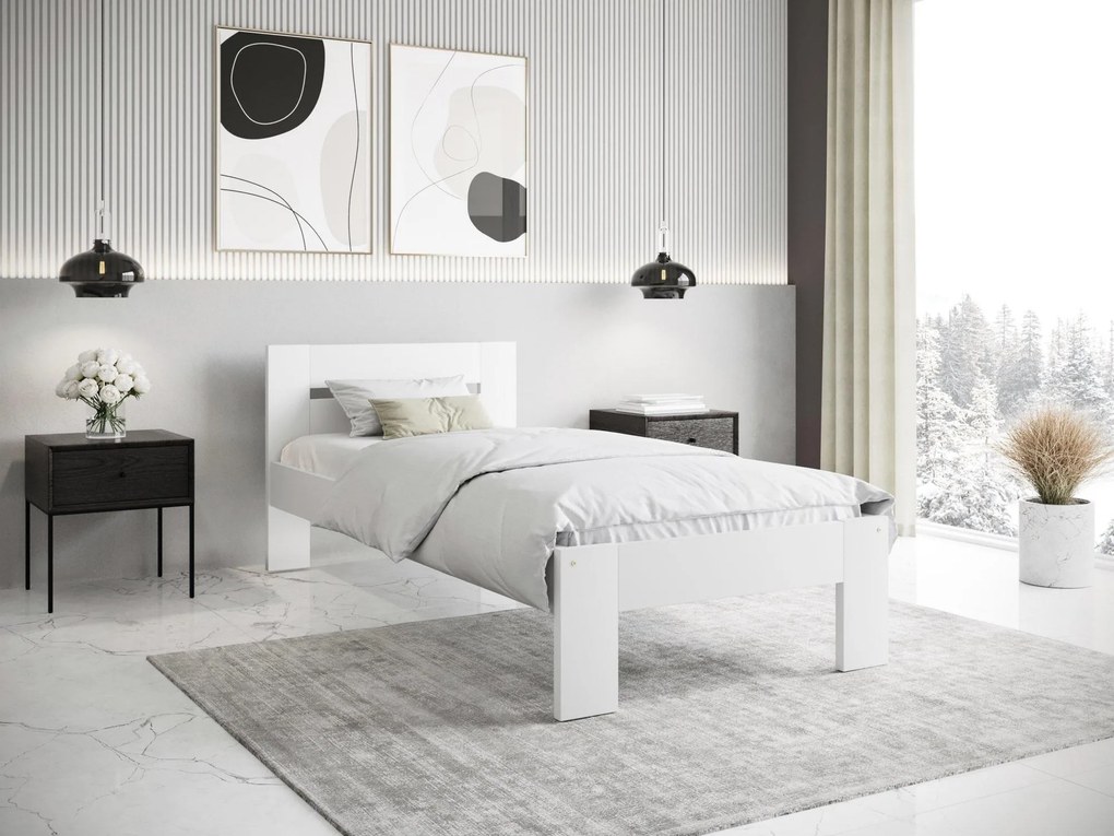 Egyszemélyes ágy 90 cm Matilly (fehér). 1092483