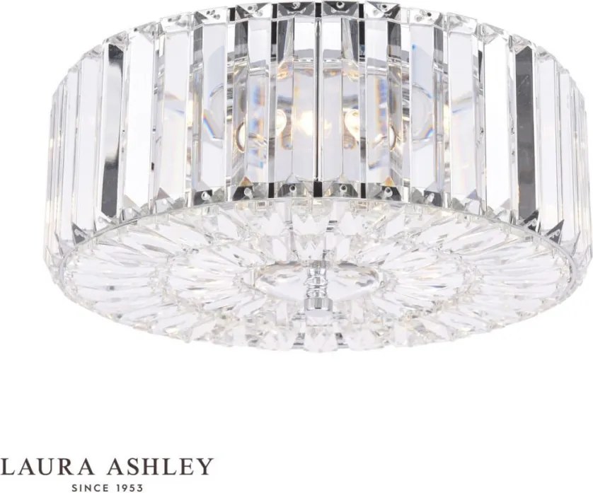 LAURA ASHLEY 3756211-Q FERNHURST Kristály Mennyezeti Lámpa Fehér, Csiszolt Króm G9 IP20