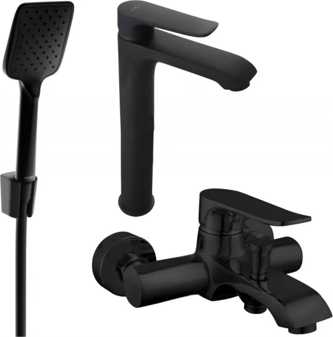 Mexen Pecos R62 fürdőkád szett, fekete - 72713R62-70