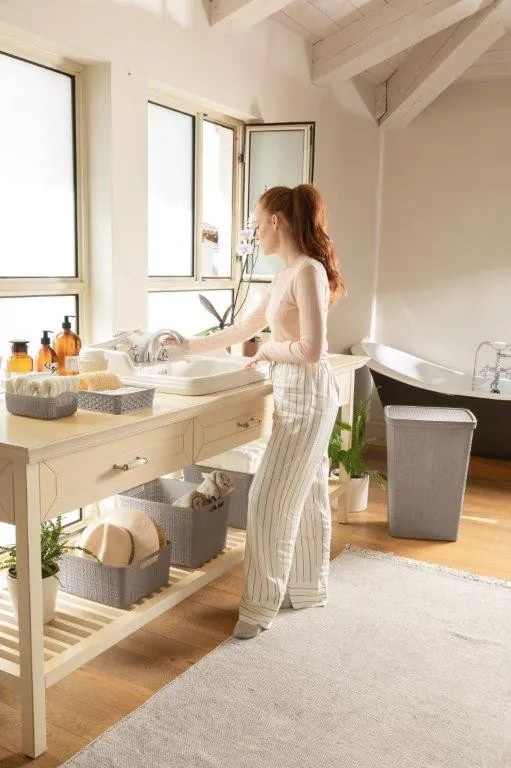 Curver Jute 46 l szennyestartó kosár taupe