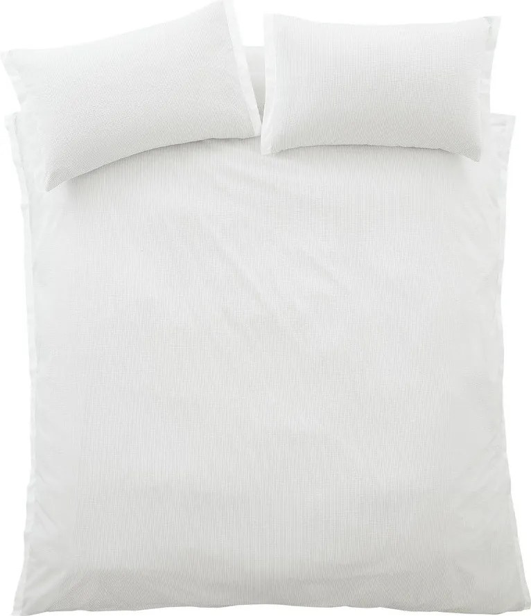 Világosszürke egyszemélyes pamut-perkál ágyneműhuzat 135x200 cm Seersucker Woven Stripe – Bianca