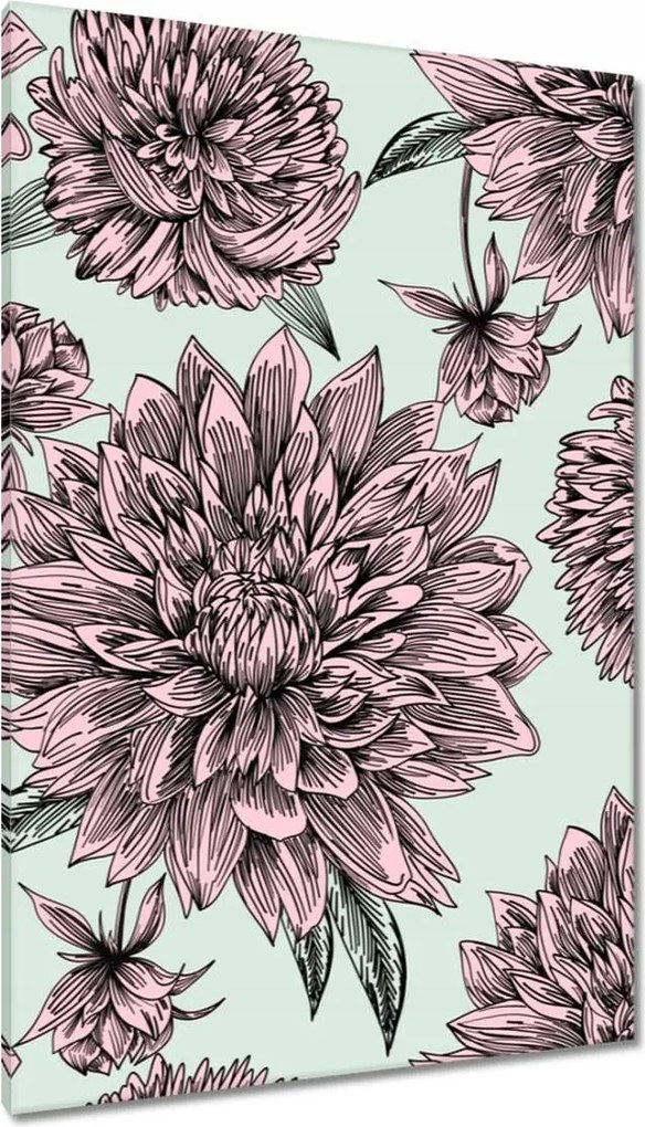 Vászonkép 80x120 Púderrózsaszín Virág