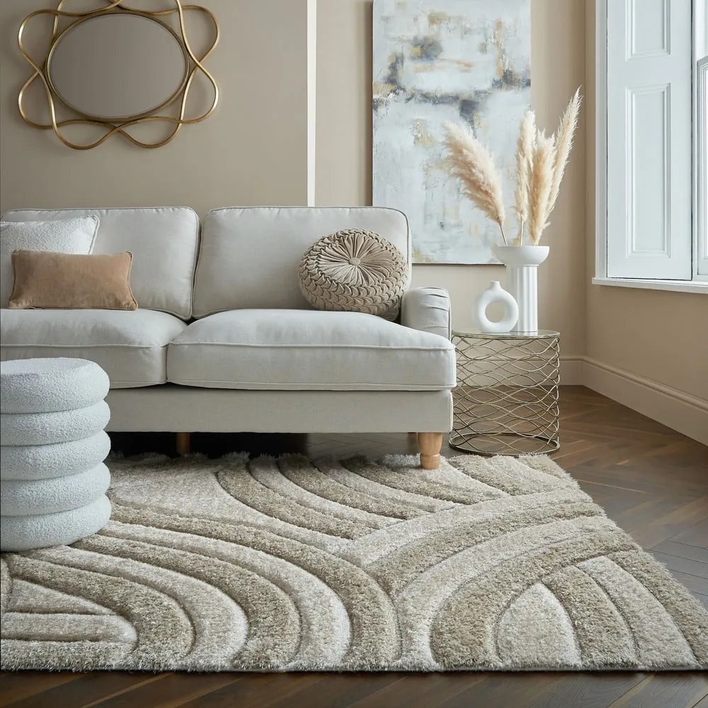 Bézs kézi szövésű szőnyeg újrahasznosított szálakból 120x170 cm Velvet – Flair Rugs
