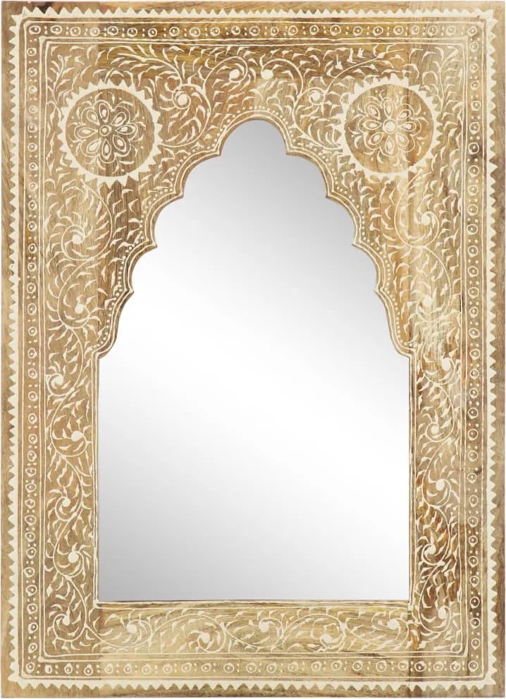 vidaXL kézzel festett tömör mangófa tükör 40 x 55 cm