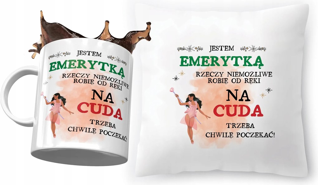 Nyugdíjas párna bögre szett Ajándék fényképes nyomtatással