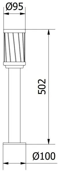Lámpa Kerti lámpatest KERTA-P 50, E27, MAX.12W, IP44, AC220-240V, 50-60Hz, pole, grafit