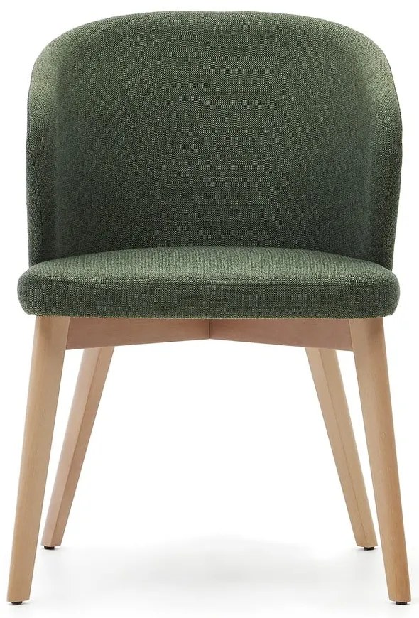 Sötétzöld kárpitozott étkezőfotel Darice – Kave Home