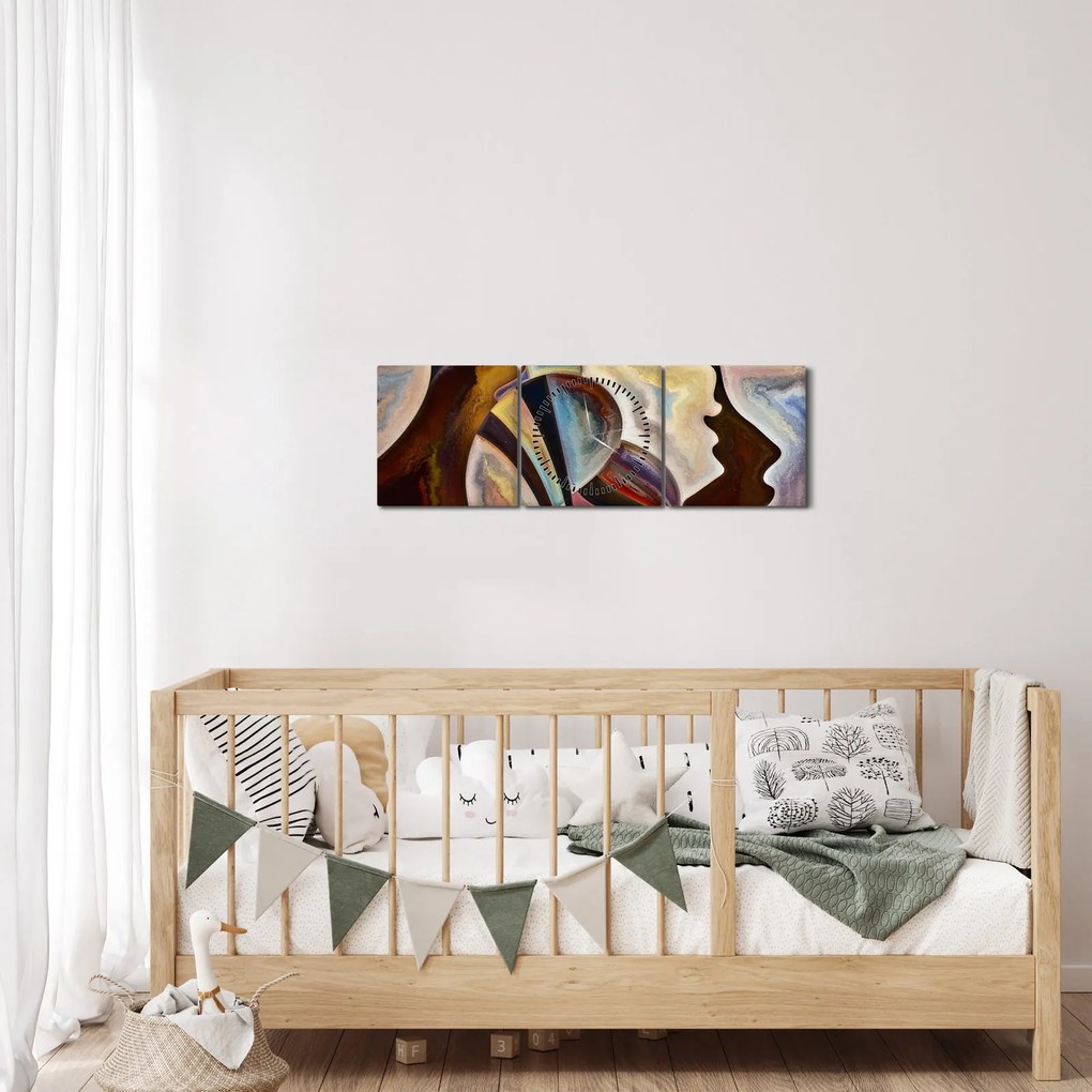 Kép - Absztrakció fejek (órával) (90x30 cm)