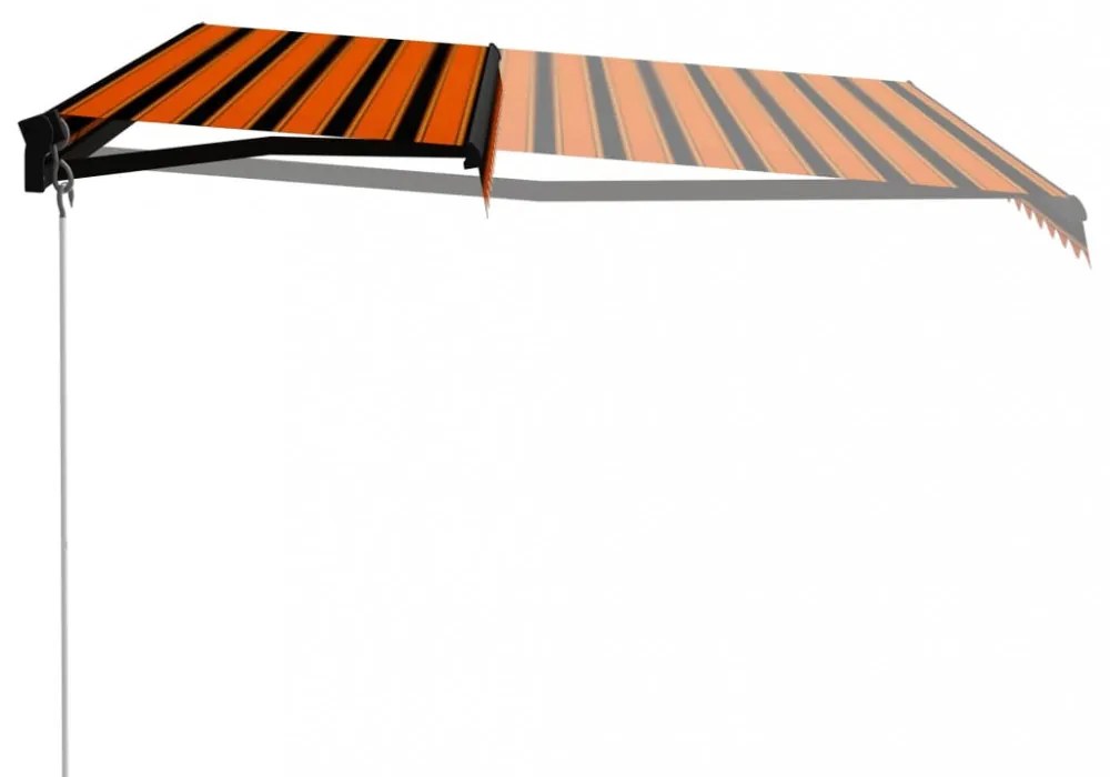 narancssárga és barna kézzel kihúzható napellenző 450 x 300 cm
