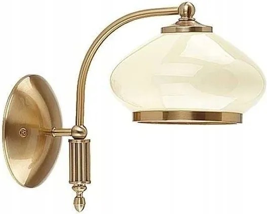 Astoria fali lámpa, antik arany ferde kalap lámpabúra az ágy fölé