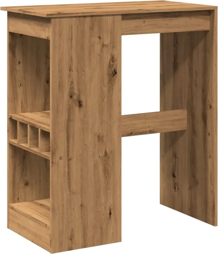 vidaXL kézműves tölgy szerelt fa bárasztal tárolókkal 90x47,5x103,5 cm