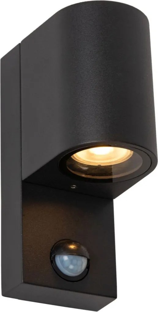 LUCIDE 69803-01-30 ZARO Fali Lámpa Mozgásérzékelővel Fekete GU10 IP44