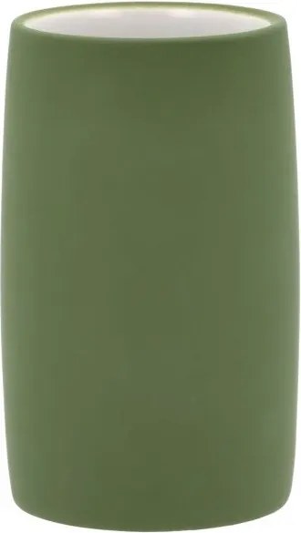 Mono fogkefetartó bögre, olívazöld, Södahl, ezüst