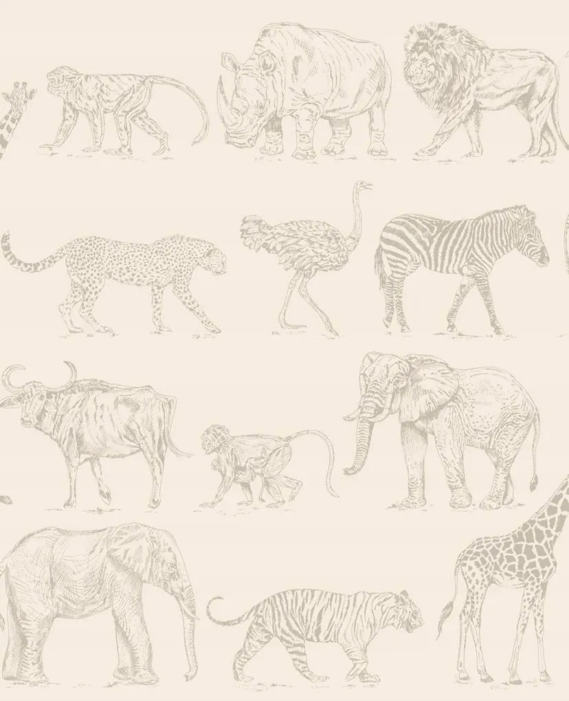 Fali Tapéta Gyerekeknek Szafari Állatok