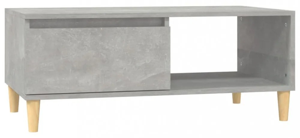 betonszürke szerelt fa dohányzóasztal 90x50x36,5 cm