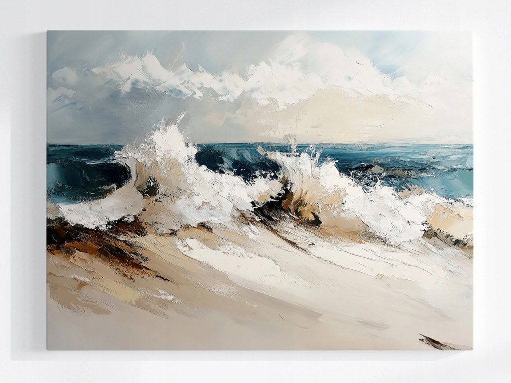 Poszter Tengerész Tájkép Víz Hullámok Vihar 80x60