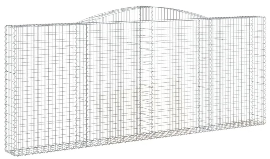 4 db íves horganyzott vas gabion kosár 400x30x160/180 cm