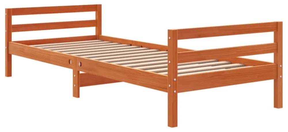 viaszbarna tömör fenyő ágykeret matrac nélkül 80x200 cm