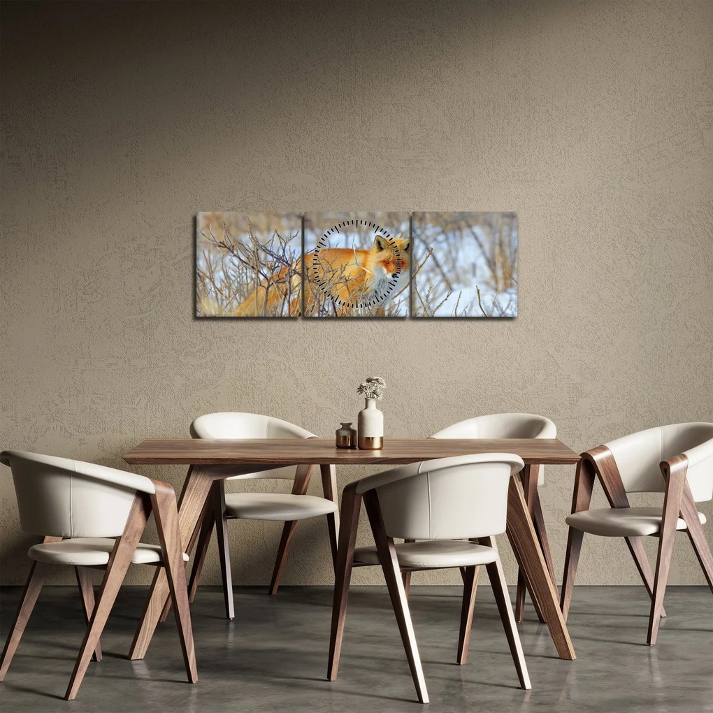 Kép - Róka (órával) (90x30 cm)