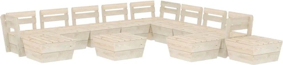 vidaXL 12 részes impregnált lucfenyő kerti raklap-bútorgarnitúra