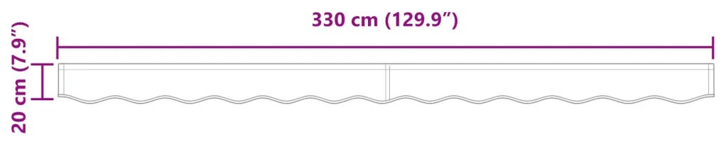 Napellenző Függöny 3,5 m-es Keretre Fekete 3,3x0,2 m