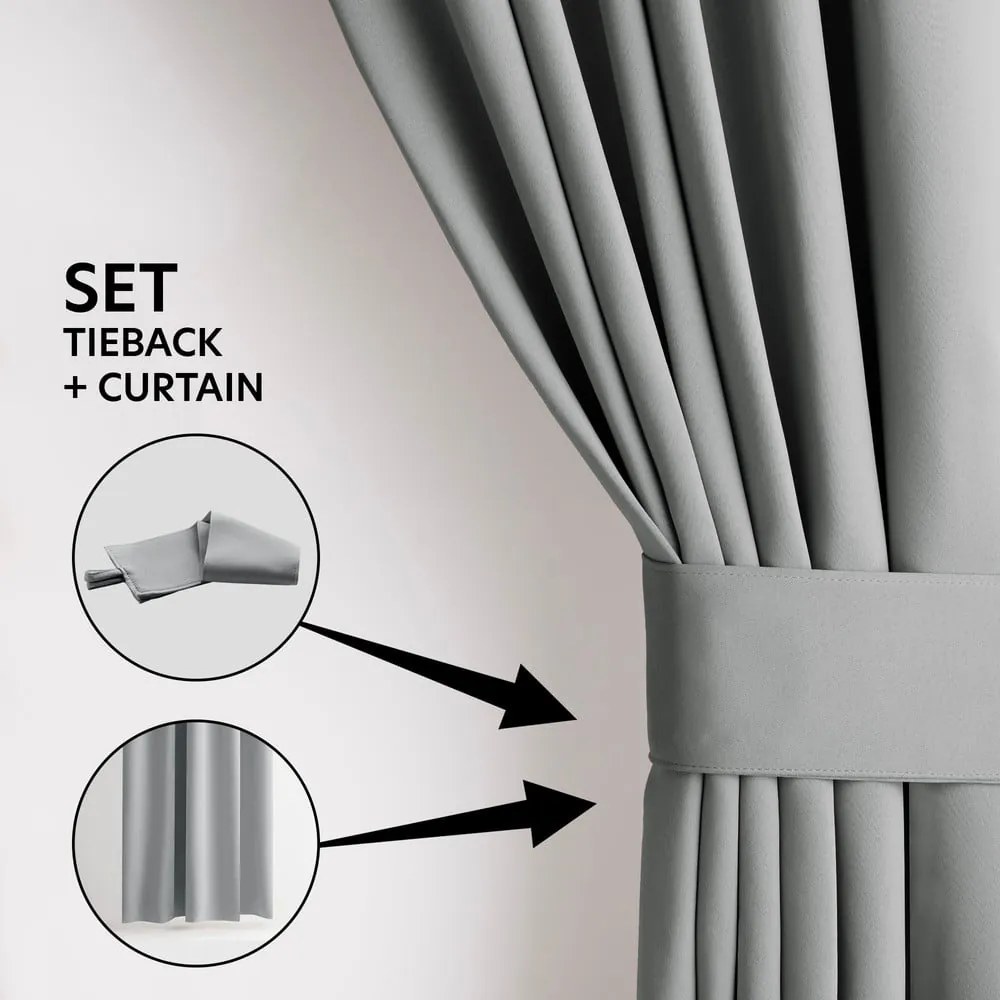 Szürke sötétítő termo függöny 140x245 cm Pleat – Restilo