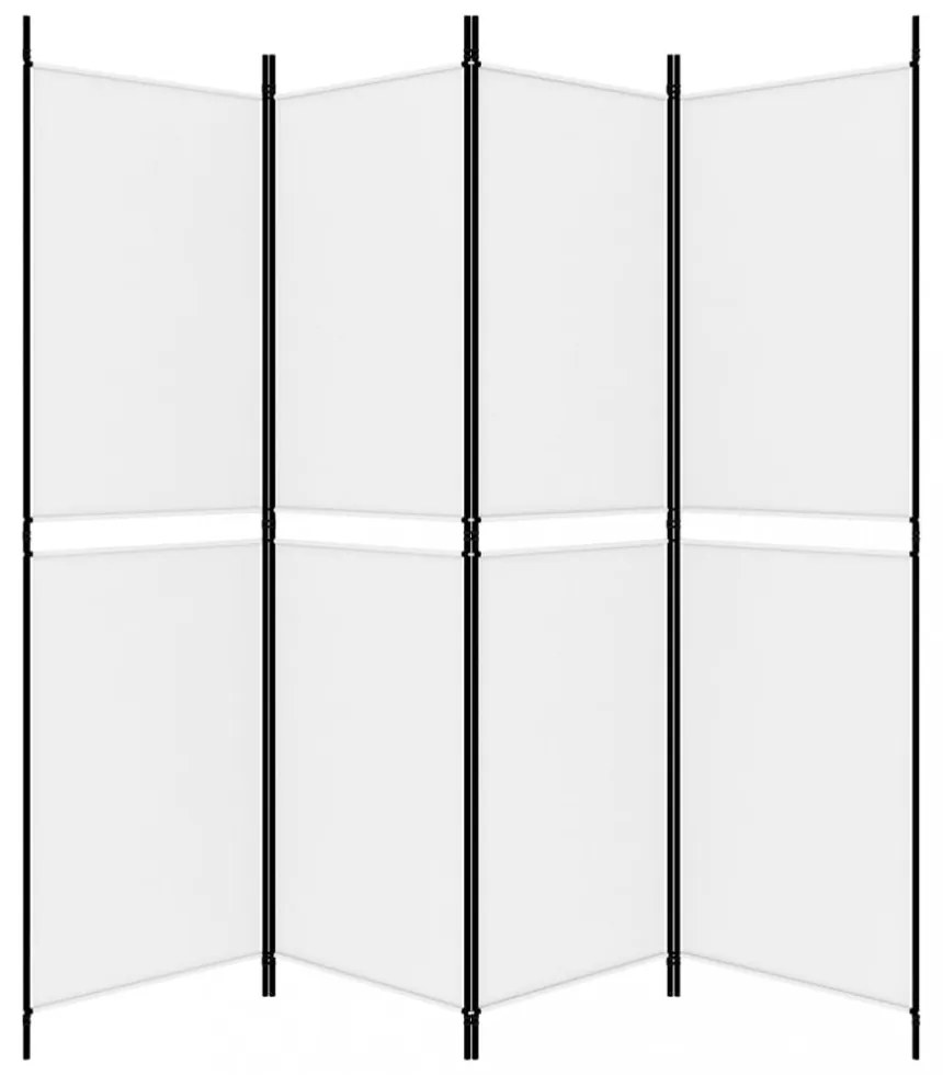 4 paneles fehér szövet térelválasztó 200x180 cm