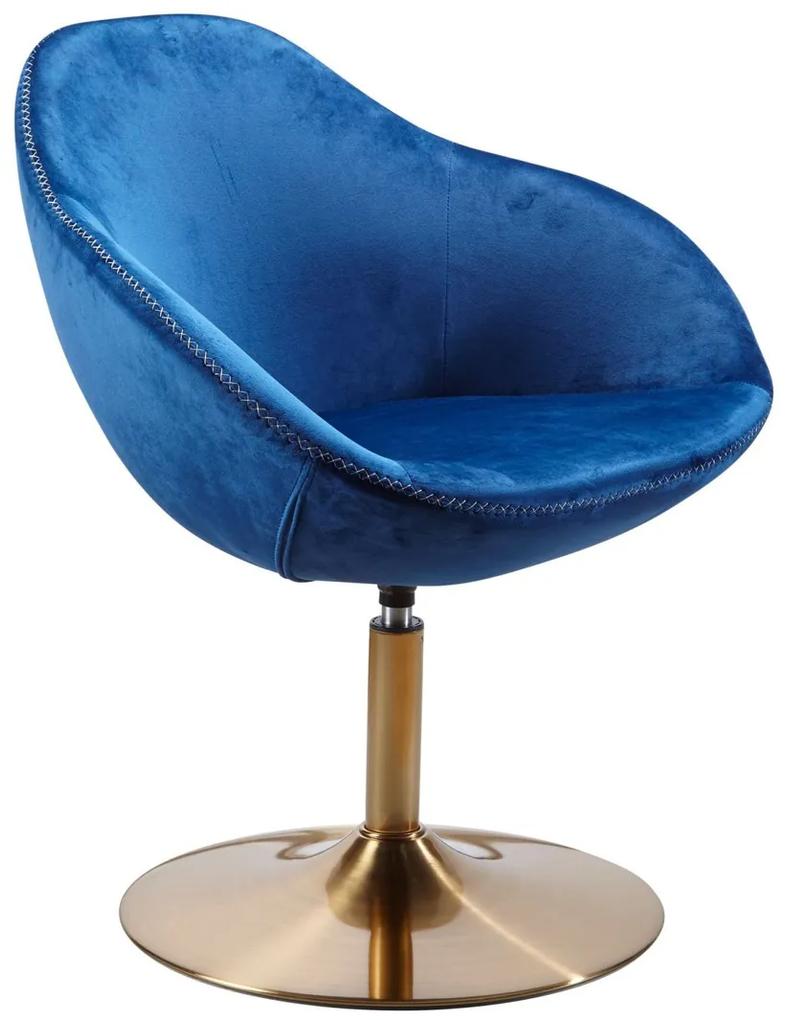 SARIN modern bársony fotel - kék